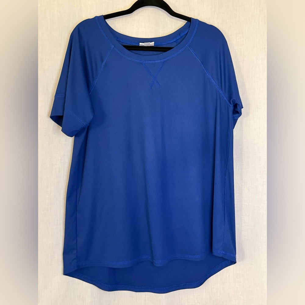 LuLaRoe Royal Blue Ribbed Crew Neck Top